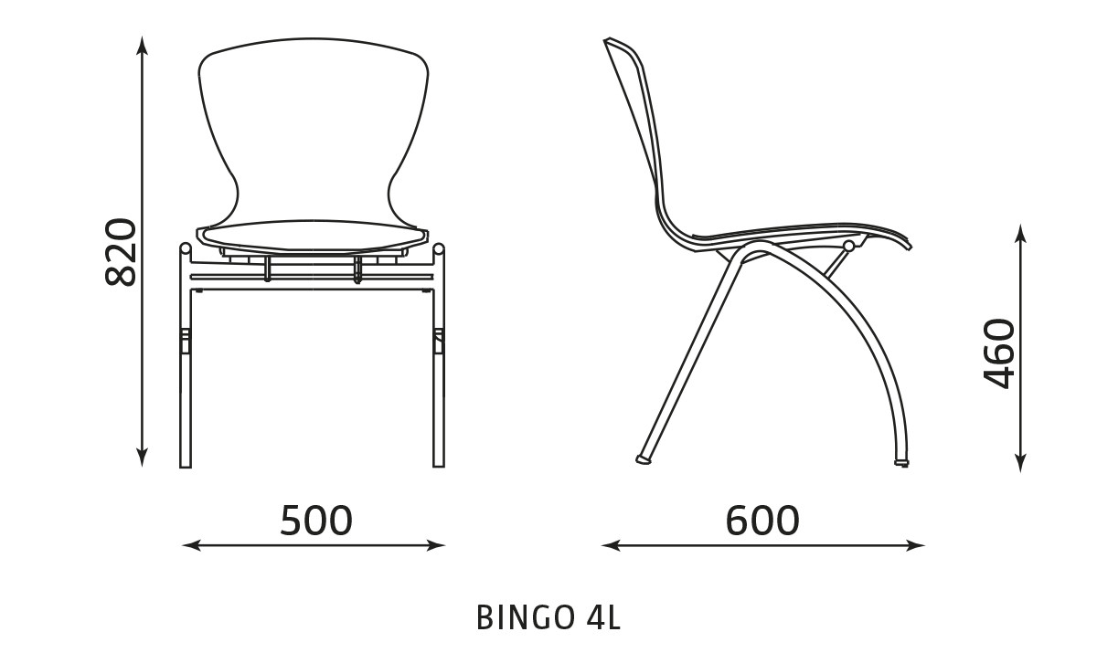 Wymiary krzesła Bingo 4L